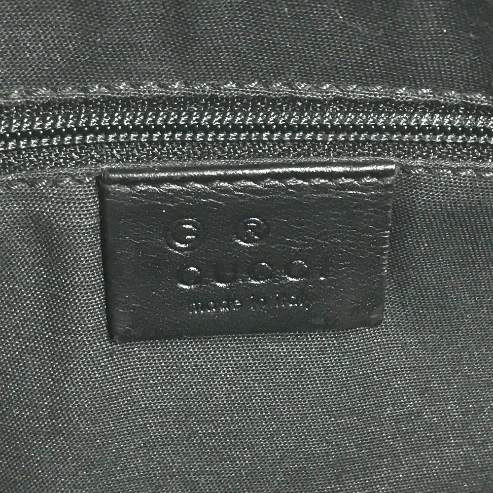 GUCCI Guccissima GG Logo Clutch Bag Clutch Handle Shoulder Leather Black - Picture 10 of 15